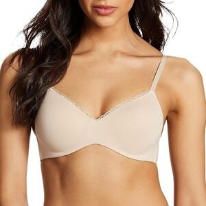 Maidenform DM7681 Pure Comfort Embellished Lift Wireless Bra Paris Nude, XXL